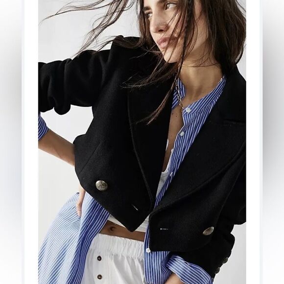 Free People Perry Cropped Blazer/ size S - Picture 1 of 9